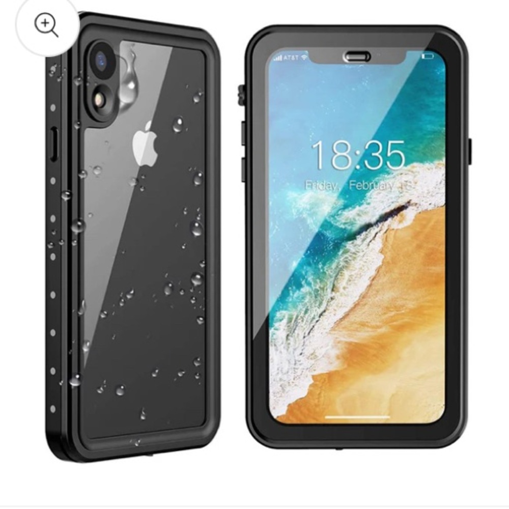 OAKTREE ShockProof WaterProof Full-Body Rugged Case for iPhone XR - Black/Clear